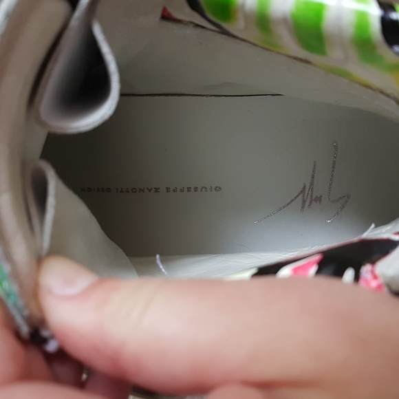 GIUSEPPE ZANOTTI Multi Colour Leather Sneakers Size 37 - Picture 8 of 10